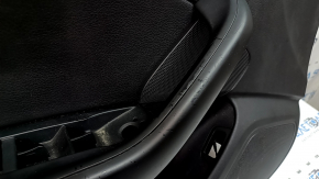 Door trim, front left card, Audi Q3 8U 15-18, black, black leather insert, aluminum insert, black leather armrest, scratches, worn, broken fasteners