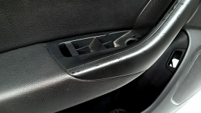 Door trim, front left card, Audi Q3 8U 15-18, black, black leather insert, aluminum insert, black leather armrest, scratches, worn, broken fasteners