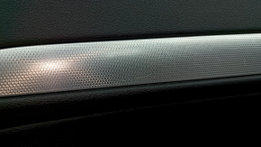 Door trim, front left card, Audi Q3 8U 15-18, black, black leather insert, aluminum insert, black leather armrest, scratches, worn, broken fasteners