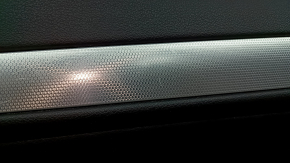 Door trim, front left card, Audi Q3 8U 15-18, black, black leather insert, aluminum insert, black leather armrest, scratches, worn, broken fasteners