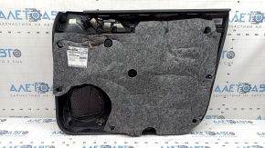 Door trim, front left card, Audi Q3 8U 15-18, black, black leather insert, aluminum insert, black leather armrest, scratches, worn, broken fasteners