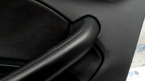 Door trim card rear left Audi Q3 8U 15-18 black, insert black leather, insert under aluminum, armrest black leather, scratches, worn, broken fasteners