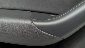 Door trim card rear left Audi Q3 8U 15-18 black, insert black leather, insert under aluminum, armrest black leather, scratches, worn, broken fasteners