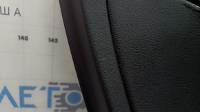Door trim card rear left Audi Q3 8U 15-18 black, insert black leather, insert under aluminum, armrest black leather, scratches, worn, broken fasteners