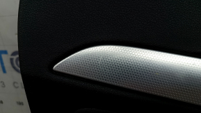 Door trim card rear left Audi Q3 8U 15-18 black, insert black leather, insert under aluminum, armrest black leather, scratches, worn, broken fasteners