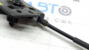 Porsche Macan 15-25 hood release lever under the hood with cables, braid tear, rusty bracket