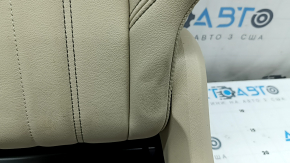 Backrest of the rear row of seats, 2nd row, left, Audi Q5 80A 21-24, beige leather, Standard, with a beige belt and armrest, mechanical, needs cleaning, dented, scratches on the plastic