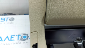 Backrest of the rear row of seats, 2nd row, left, Audi Q5 80A 21-24, beige leather, Standard, with a beige belt and armrest, mechanical, needs cleaning, dented, scratches on the plastic