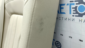 Backrest of the rear row of seats, 2nd row, left, Audi Q5 80A 21-24, beige leather, Standard, with a beige belt and armrest, mechanical, needs cleaning, dented, scratches on the plastic