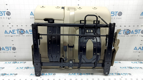 Backrest of the rear row of seats, 2nd row, left, Audi Q5 80A 21-24, beige leather, Standard, with a beige belt and armrest, mechanical, needs cleaning, dented, scratches on the plastic