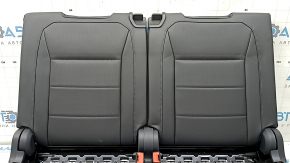 Back of the rear row of seats, 3rd row, VW Tiguan 18-21, black leather, perforation, with frame, scratches on plastic