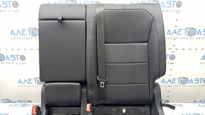 Backrest of the rear row of seats, 2nd row, left, VW Tiguan 18-21, black leather, perforation, with belt and armrest, with frame, dented