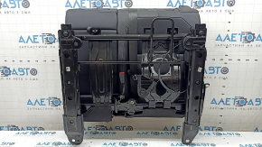 Backrest of the rear row of seats, 2nd row, left, VW Tiguan 18-21, black leather, perforation, with belt and armrest, with frame, dented