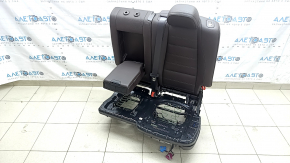 Backrest of the rear row of seats, 2nd row, left, Mercedes W167 GLE 350 450 20-26, brown leather, with belt, armrest and lower frame, electric, for 3 rows