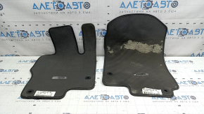 Set of floor mats, fabric, Mercedes W167 GLE 350 450 20-25, dark gray, 3 rows, worn, dry cleanable