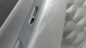 Door trim, rear left card, Hyundai Santa FE 21-23, black, under the curtain, with a lining, insert and armrest, black leather, dents, scratches, needs cleaning
