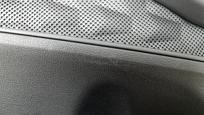 Door trim, front right card, Hyundai Santa FE 21-23, black, with overlay, insert and armrest, black leather, molding, gray diamond, scratches