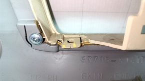Door trim, front right card, Toyota Camry v55 15-17 usa, beige with beige plastic insert, rubber armrest, dry-cleanable, scratches, crack in fastener