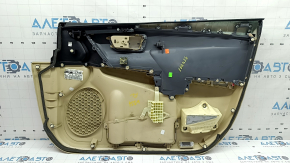 Door trim, front left card, Toyota Camry v55 15-17 usa, beige with beige plastic insert, rubber armrest, dry-cleanable, scratches