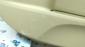 Door trim, rear left card, Toyota Camry v55 15-17 usa, beige with beige plastic insert, rubber armrest, with window lift control, scratches, dry-cleanable, whitened plastic