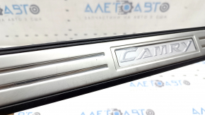 Front right outer door sill trim Toyota Camry v55 15-17 usa black, with chrome trim, worn, bump