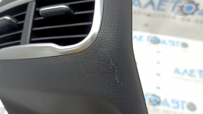 Rear center console trim Hyundai Santa FE 21-23 black, with air duct deflector, without charging ports, scratches