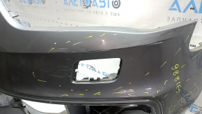 Bare front bumper Audi A4 B8 13-16 rest, S-Line, silver, for headlight washers, without plugs, scratches, pressed, cracked, broken fasteners, broken fastener