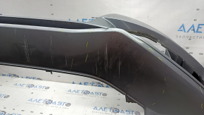 Bare front bumper Audi A4 B8 13-16 rest, S-Line, silver, for headlight washers, without plugs, scratches, pressed, cracked, broken fasteners, broken fastener