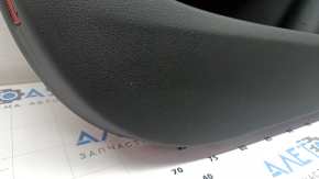 Door trim, front left, Audi A4 B8 13-16 rest, black, with black leather insert, black leather armrest, dark wood molding structure, scratches, broken fasteners, scuffed, dents