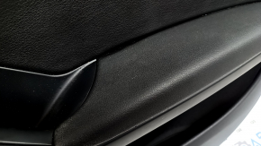 Door trim, front right card, Audi A4 B8 13-16 rest, black, with black leather insert, black leather armrest, molding with dark wood structure, scratches, broken fasteners