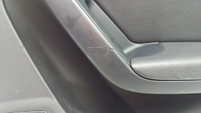Door trim, rear right card, Audi A4 B8 13-16 rest, black, with black leather insert, black leather armrest, sedan without curtain, molding with dark wood structure, with buttons, scratches, broken fasteners, tears