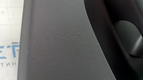 Door trim, rear right card, Audi A4 B8 13-16 rest, black, with black leather insert, black leather armrest, sedan without curtain, molding with dark wood structure, with buttons, scratches, broken fasteners, tears