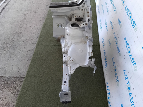 Front left quarter of Toyota Prius V 12-17, white, with central pillar, sawed off, dented