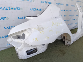 Quarter wing rear right Mercedes CLA 14-19 sawed off, with central pillar, white, dented, after repair