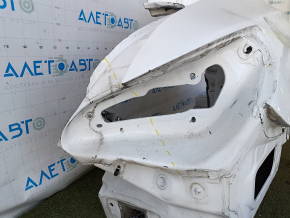 Quarter wing rear right Mercedes CLA 14-19 sawed off, with central pillar, white, dented, after repair