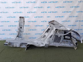 Quarter wing rear right Mercedes CLA 14-19 sawed off, with central pillar, white, dented, after repair
