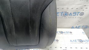 BMW X3 G01 18-21 driver's seat back upholstery, black leatherette, heated, ready for dry cleaning, heating wires cut