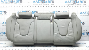 Rear seat cushion for Audi A4 B8 13-16, grey leather with grey stitching, worn leather, cracked leather, scratches