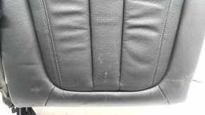 Rear seat backrest, 2nd row, left, BMW X5 G05 19-22 for 2 rows, black SCHWARZ leather, heated, with belt, dry-cleanable, worn