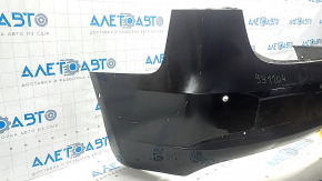 Tesla Model 3 18-23 black PBSB rear bumper, for parking sensors, broken mounts, scratches, dented, signs of repair, no parking sensor mount