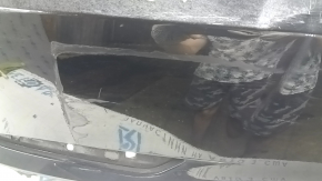 Tesla Model 3 18-23 black PBSB rear bumper, for parking sensors, broken mounts, scratches, dented, signs of repair, no parking sensor mount