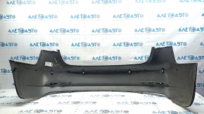 Tesla Model 3 18-23 black PBSB rear bumper, for parking sensors, broken mounts, scratches, dented, signs of repair, no parking sensor mount