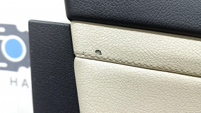 Door trim, front left card, Mercedes X167 GLS 450 580 20-26, dark gray, insert and armrest, beige leather, molding under dark wood Burmester, scratches, tears, for dry cleaning