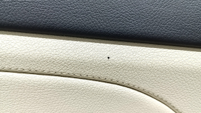 Door trim, front left card, Mercedes X167 GLS 450 580 20-26, dark gray, insert and armrest, beige leather, molding under dark wood Burmester, scratches, tears, for dry cleaning