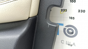 Door trim, front right card, Mercedes X167 GLS 450 580 20-26, dark gray, insert and armrest, beige leather, molding under dark wood Burmester, scratches