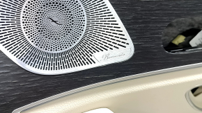 Door trim, front right card, Mercedes X167 GLS 450 580 20-26, dark gray, insert and armrest, beige leather, molding under dark wood Burmester, scratches