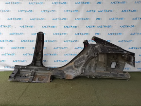 A quarter wing of the rear right Chevrolet Malibu 16-25 was cut off with the central pillar, black, dented, with bumps