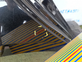 A quarter wing of the rear right Chevrolet Malibu 16-25 was cut off with the central pillar, black, dented, with bumps