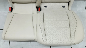 Seat 2nd row left Mercedes X167 GLS 450 20-26 beige leather with perforation, dark gray backrest, electric, with beige belt, scratches, needs cleaning, broken control unit bracket
