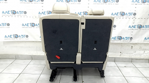Seat 2nd row left Mercedes X167 GLS 450 20-26 beige leather with perforation, dark gray backrest, electric, with beige belt, scratches, needs cleaning, broken control unit bracket